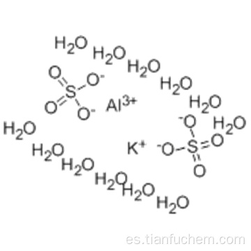 Dodecahidrato de sulfato de potasio de aluminio CAS 7784-24-9
